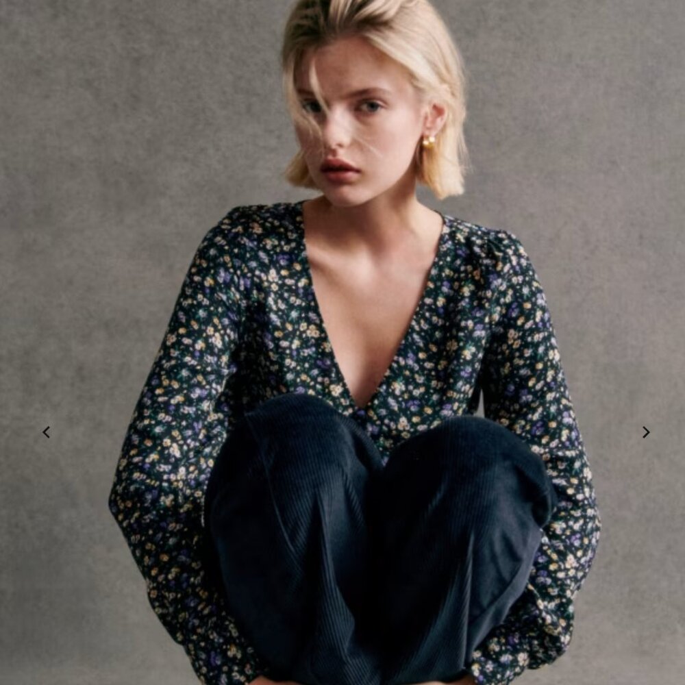 NWT Sezane Floral Blouse